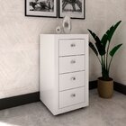 Gaveteiro Para Escritório 4 Gavetas Com Rodízios Branco