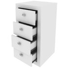 Gaveteiro Para Escritório 4 Gavetas Com Rodízios Branco