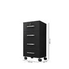 Gaveteiro Para Escritório 4 Gavetas Com Rodizios E Chave Gave