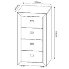 Gaveteiro Para Escritório 4 Gavetas Com Rodízios Rústico