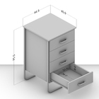 Gaveteiro Para Escritório 4 Gavetas Foster Branco - Politorno