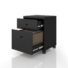 Gaveteiro Para Escritório Berlin Com Duas Gavetas E Pés Em Ro