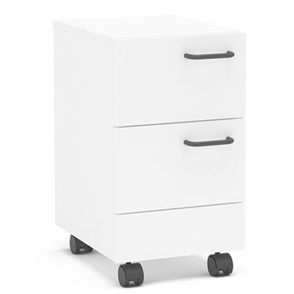Gaveteiro Para Escritório Com Rodízios 2 Gavetas Osaka Branco
