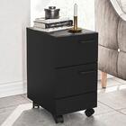 Gaveteiro Para Escritório Com Rodízios 2 Gavetas Osaka Preto