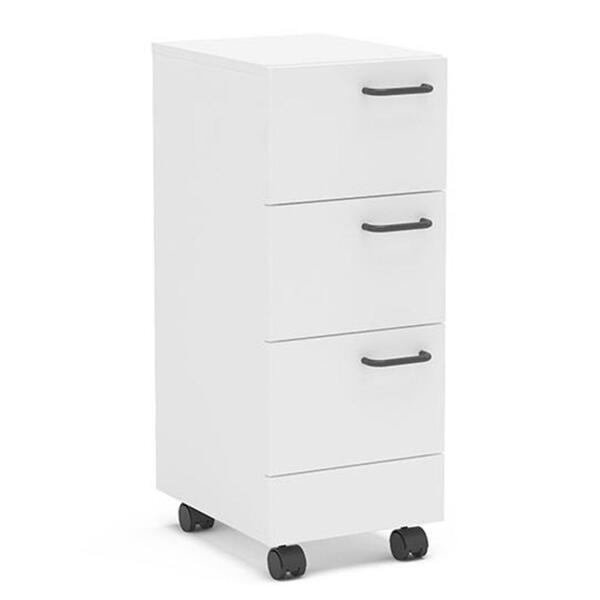 Gaveteiro Para Escritório Com Rodízios 3 Gavetas Osaka Branco