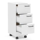 Gaveteiro Para Escritório Com Rodízios 3 Gavetas Osaka Branco