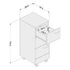Gaveteiro Para Escritório Com Rodízios 3 Gavetas Osaka Preto