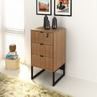 Gaveteiro Para Escritório Home Office Me4158 Mdp Amendoa/pret