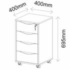 Gaveteiro Para Escritório Office Com Rodízios 04 Gavetas Bit