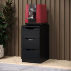 Gaveteiro Para Escritório Office Work 03 Gavetas Preto Luxo