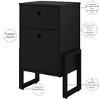 Gaveteiro Para Escritório Office Work F01 02 Gavetas Preto -