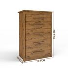 Gaveteiro Para Quarto 5 Gavetas Ipê Nobre Elegance 2087 Batrol