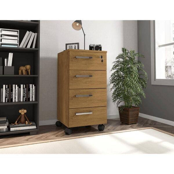 Gaveteiro Paris Organizador Para Escritório Madeira Freijó