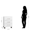 Gaveteiro Petrópolis 3 Gavetas Organizador Com Rodinhas - Bra