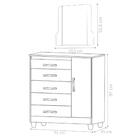 Gaveteiro Pierre Cinco Gavetas, Uma Porta E Espelho Champagne