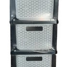 Gaveteiro Plasti Organizador Rattan 03 Gavetas Moldura Preta