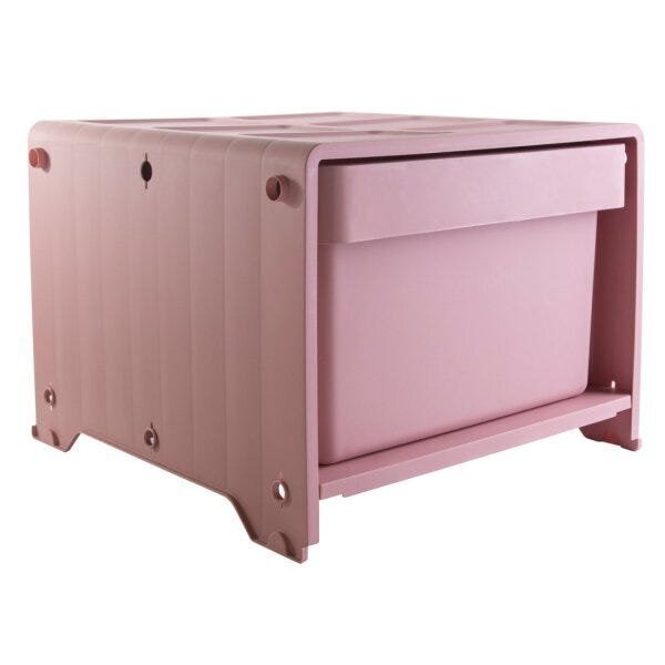 Gaveteiro Plástico 1 Gaveta Kz Container  Branco/vermelho