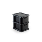 Gaveteiro Plastico Organizador Rattan 02 Gavetas Preto