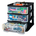 Gaveteiro Plástico Pequeno com Divisórias Preto Rimax