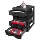 Gaveteiro Plástico Preto  4 Gavetas 56x33x38cm São Bernardo