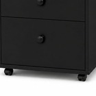 Gaveteiro de MDF e MDP Preto 3 Gavetas 40x35x60 cm com Rodas Office One Darabas Agardi