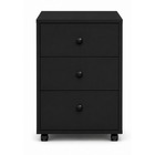 Gaveteiro de MDF e MDP Preto 3 Gavetas 40x35x60 cm com Rodas Office One Darabas Agardi