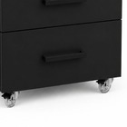 Gaveteiro de MDF e MDP Preto 3 Gavetas 40x35x62cm com Rodas Office One Darabas Agardi