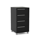 Gaveteiro Preto 4 Gavetas 75,8x40x45cm Madeira Maia Politorno