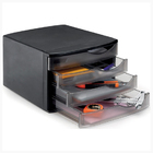 Gaveteiro Preto Com 4 Gavetas Fume