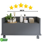 Gaveteiro Preto Gabinete Banheiro Rodinhas 60cm 1 Gaveta Mult