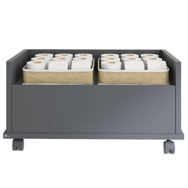 Gaveteiro Preto Gabinete Banheiro Rodinhas 60cm 1 Gaveta Mult