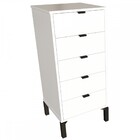 Gaveteiro Queens 5 Gavetas Branco - Falkk