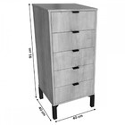 Gaveteiro Queens 5 Gavetas Preto - Falkk