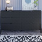 Gaveteiro Queens 6 Gavetas Preto - Falkk