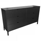 Gaveteiro Queens 6 Gavetas Preto - Falkk