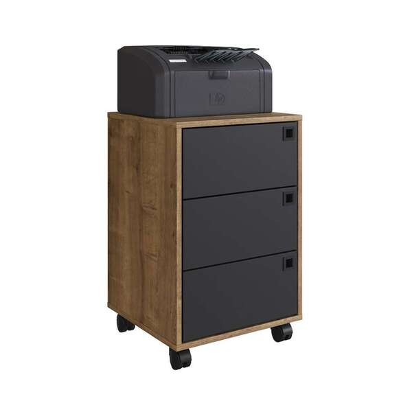 Gaveteiro Roma 3 Gv Woodmel E Preto