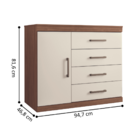 Gaveteiro Sapateira 4 Gavetas 1 Porta Dhabi Jatobá Areia