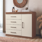 Gaveteiro Sapateira 4 Gavetas 1 Porta Dhabi Jatobá Areia