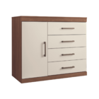 Gaveteiro Sapateira 4 Gavetas 1 Porta Dhabi Jatobá Areia