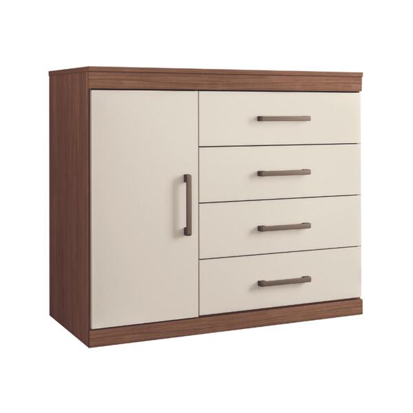 Gaveteiro Sapateira 4 Gavetas 1 Porta Dhabi Jatobá Areia