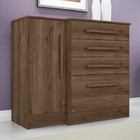 Gaveteiro Sapateira Com Porta Sylla Ébano Rústico