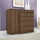 Gaveteiro Sapateira Com Porta Sylla Ébano Rústico