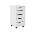 Gaveteiro Simon Com 5 Gavetas Madeiras Maciças Branco Lavado