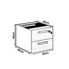 Gaveteiro Suspenso P/ Mesa  (02 Gav) - Workstart - Nogal Sevi