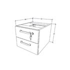 Gaveteiro Suspenso Para Mesa De Escritório 2 Gavetas Com Chav