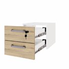 Gaveteiro Suspenso Para Mesa De Escritório 2 Gavetas Com Chav