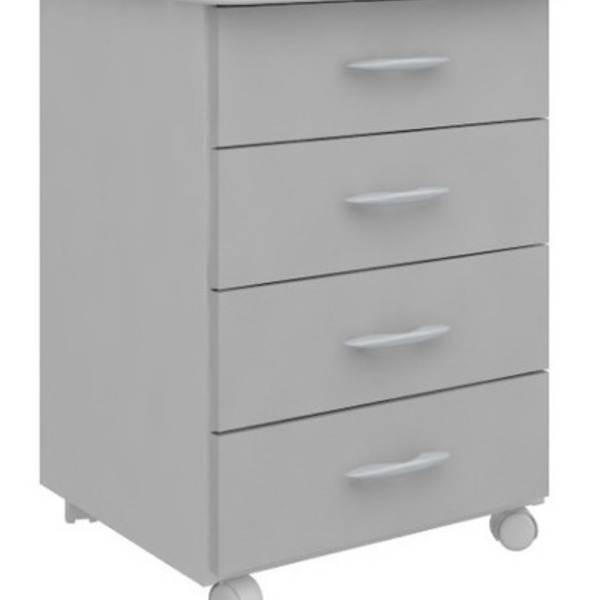 Gaveteiro Volante 04 Gav. 0,67×0,46×0,40m – Cor Cinza – Incof