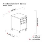 Gaveteiro Volante 3 Gavetas Aretto Branco/laranja Picasso