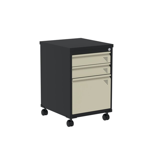 Gaveteiro Volante 3 Gavetas Aretto Preto/bege
