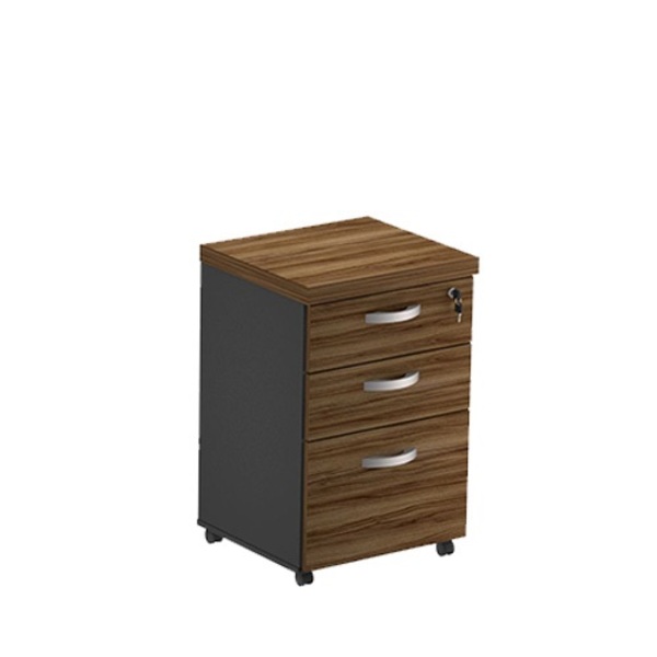 Gaveteiro Volante 3 Gavetas Maranello Nogal/preto - 1351